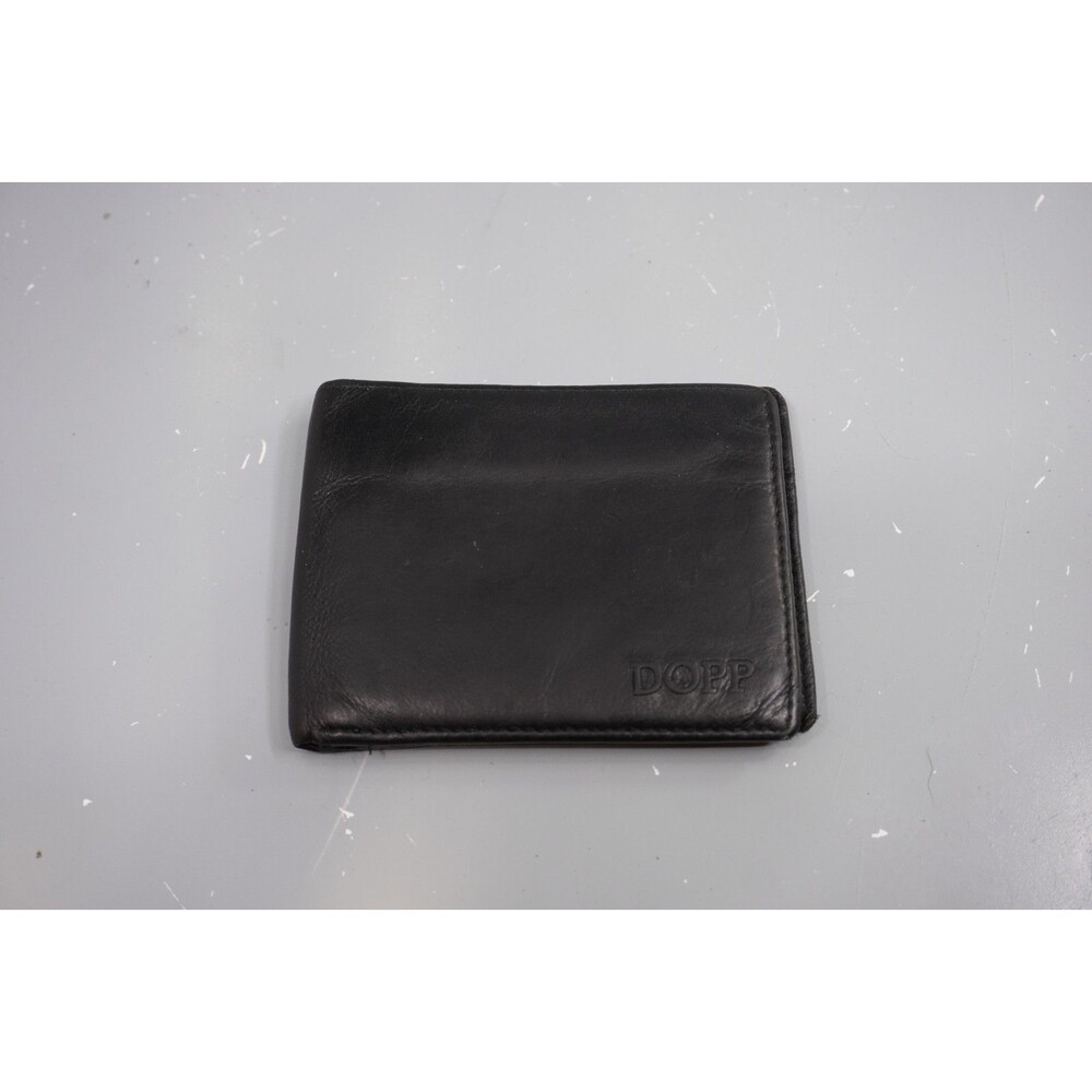 DOPP Black Genuine Men's Leather Wallet Classic Black Leather Green Internal